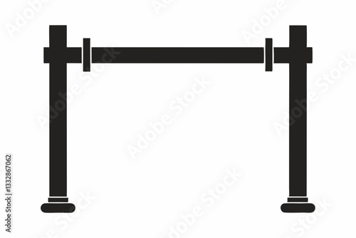 pull up bar line art silhouette vector illustration