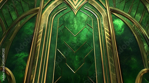 Green Art Deco Ornament for Decoration