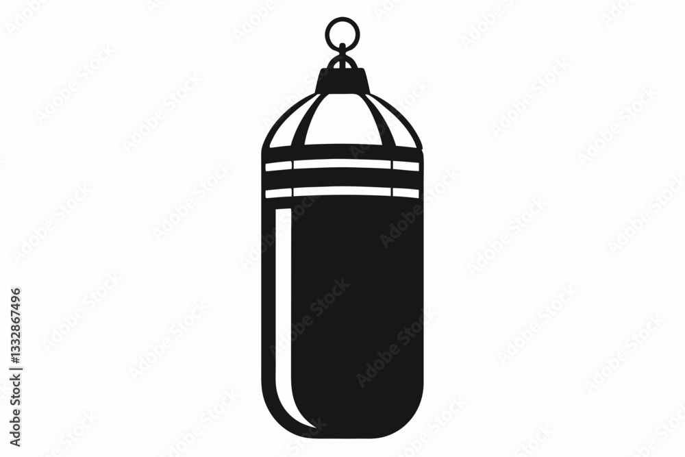 punching bag line art silhouette vector illustration punching bag line art silhouette vector illustration