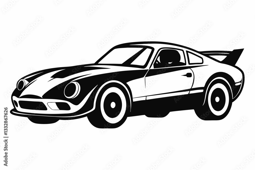 Naklejka premium race car line art silhouette vector illustration