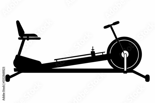  rowing machine line art silhouette vector illustration