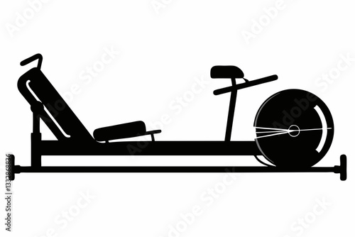  rowing machine line art silhouette vector illustration