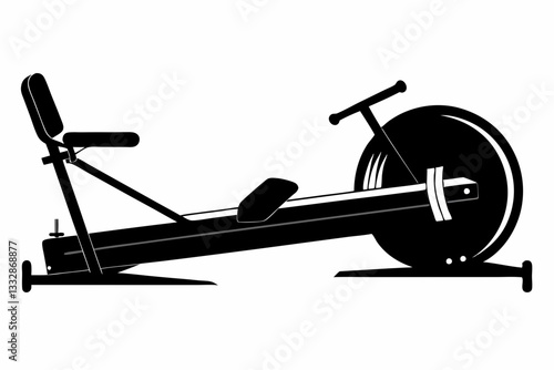  rowing machine line art silhouette vector illustration