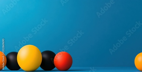 Abstract Colorful Spheres Minimalist Composition