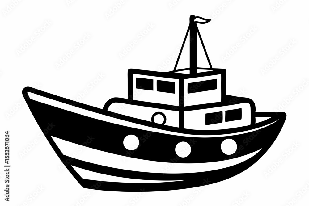 toy boat line art silhouette vector illustration toy boat line art silhouette vector illustration