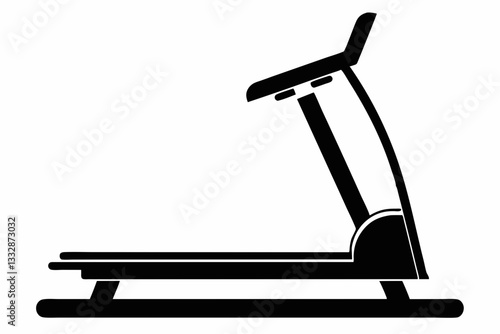 treadmill line art silhouette vector illustration