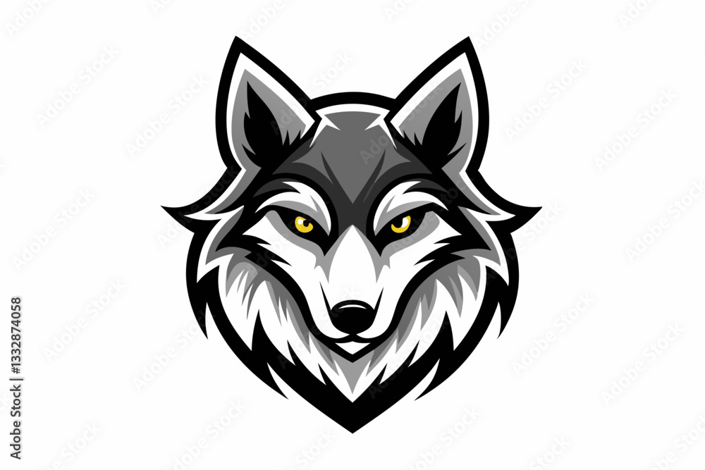 wolf head logo line art silhouette vector illustration wolf head logo line art silhouette vector illustration