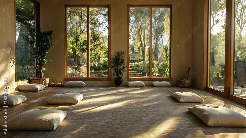 Serene Yoga Studio with Natural Light Serene Yoga Studio with Natural Light