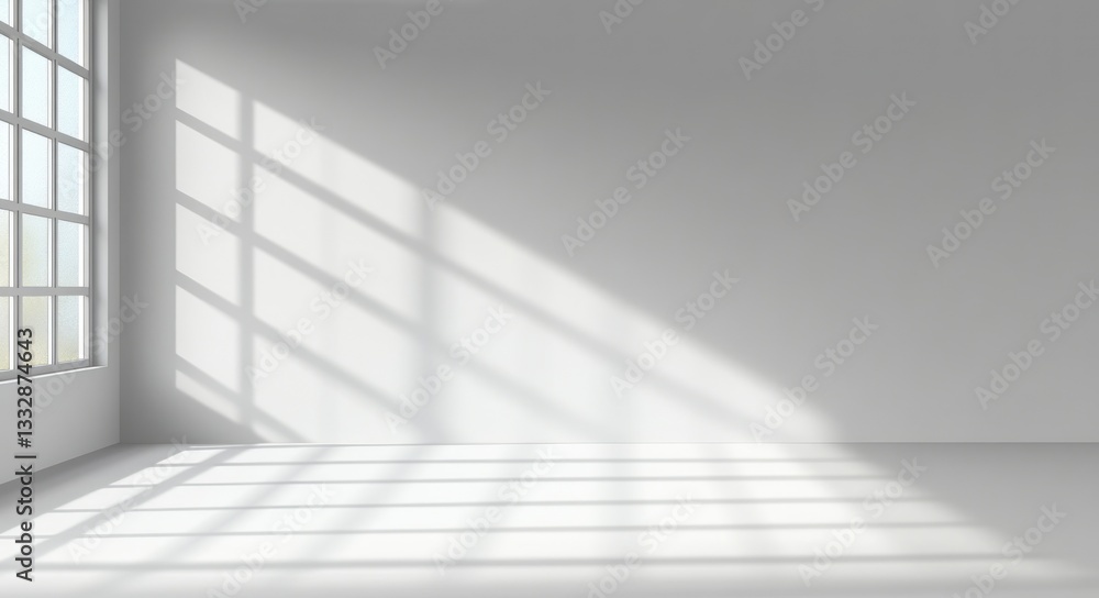 Fototapeta premium Sunlit Room: Minimalist Interior Design with Window Light