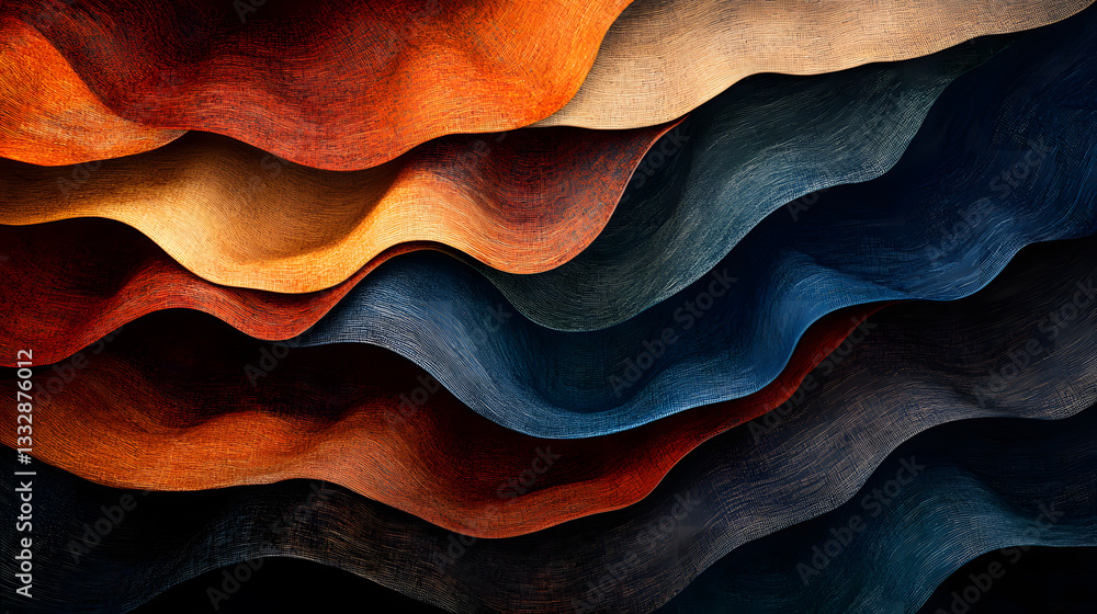 Abstract Wavy Layers of Rich, Earthy Tones Abstract Wavy Layers of Rich, Earthy Tones