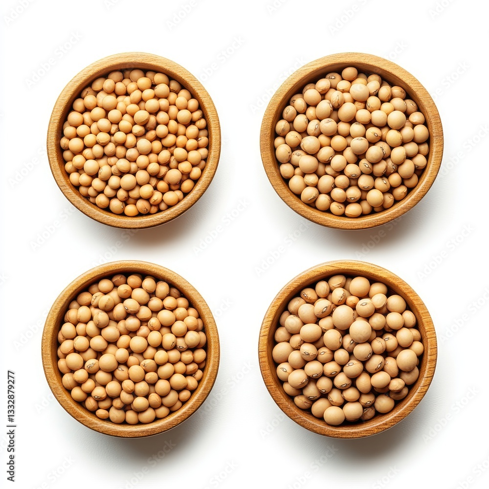 A closeup of dry red lentil seeds, a healthy vegetarian legume, in a wooden bowl isolated on white A closeup of dry red lentil seeds, a healthy vegetarian legume, in a wooden bowl isolated on white