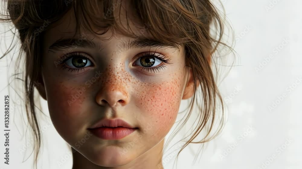 Captivating portrait of a young girl with striking features Captivating portrait of a young girl with striking features