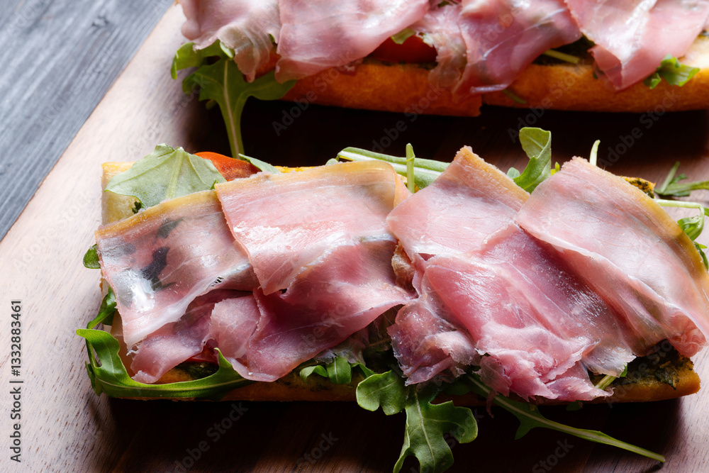 italian parma ham crouton