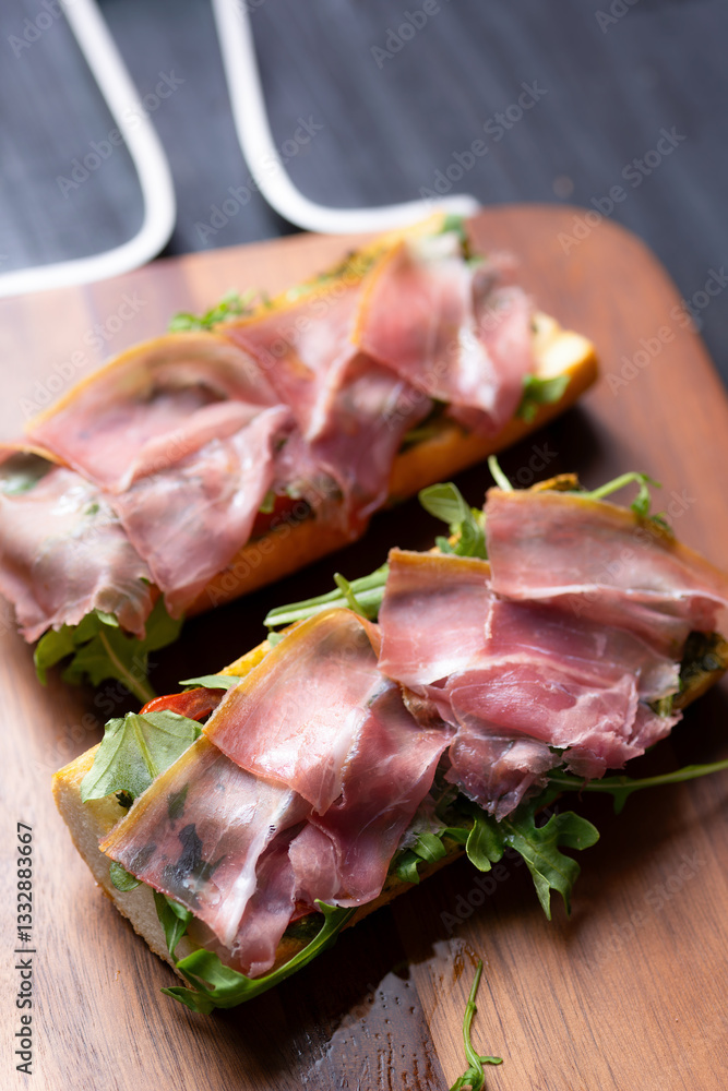 italian parma ham crouton
