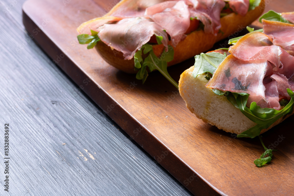 italian parma ham crouton