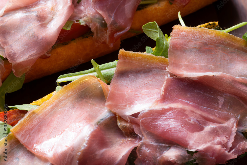 italian parma ham crouton