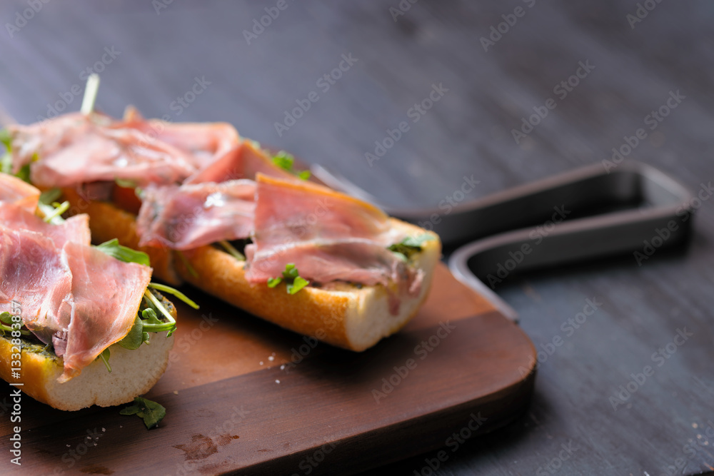 italian parma ham crouton