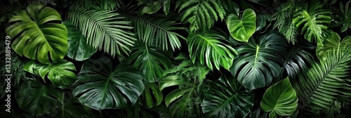 Obraz na płótnie Diverse Flora Including Palms and Philodendrons w salonie