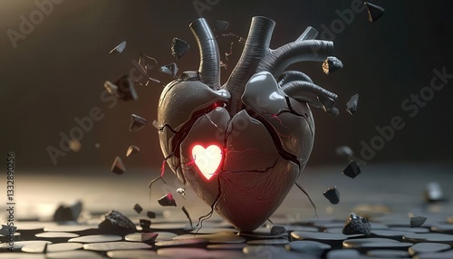 Obraz na płótnie Visual abstraction exploring the themes of heart health and risk. w salonie