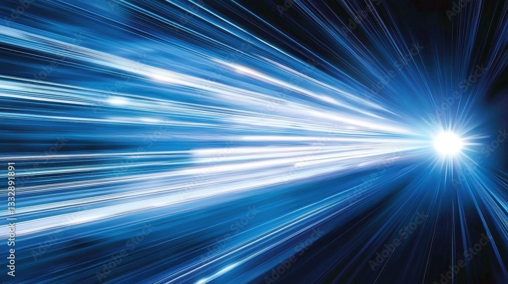 Blue Light Effects on Dark Background Illustrating Innovation