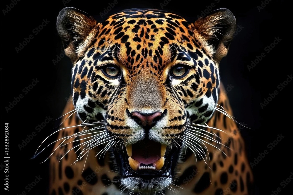 Captivating image showcasing a jaguar with a black background.