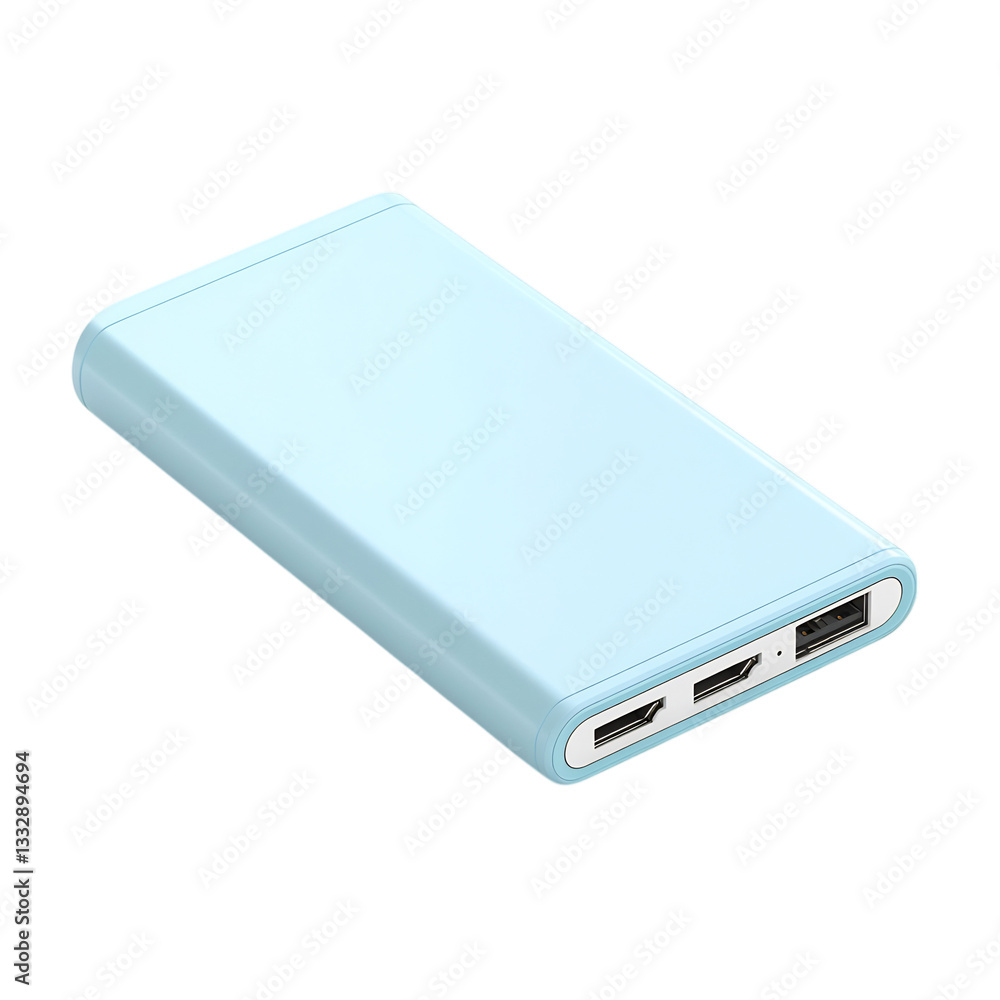 Portable Energy Efficient Power Bank with High Capacity Isolated on Transparent Background Portable Energy Efficient Power Bank with High Capacity Isolated on Transparent Background