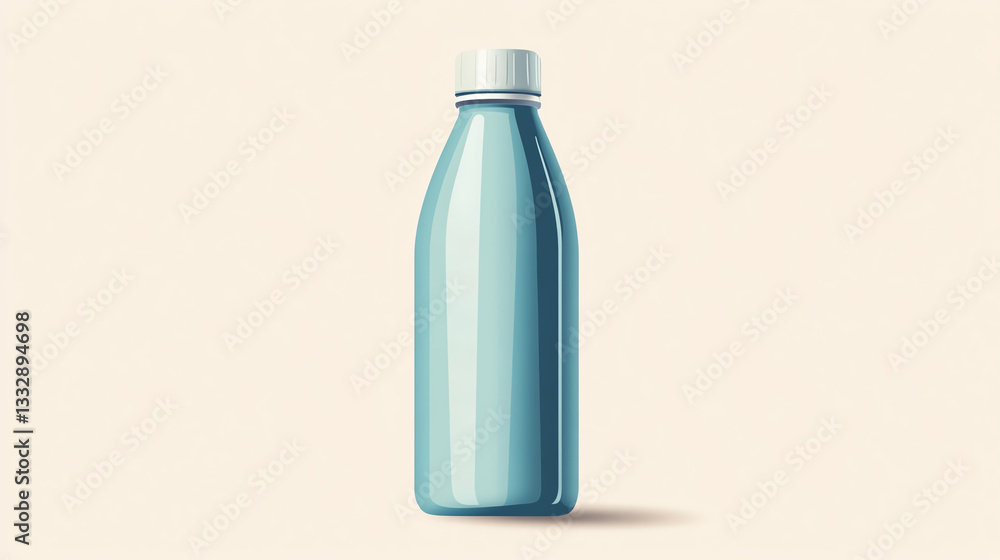 A stylish blue bottle with a white cap, isolated on a light background. Perfect for promoting hydration, beverages, or eco-friendly packaging in marketing materials. A stylish blue bottle with a white cap, isolated on a light background. Perfect for promoting hydration, beverages, or eco-friendly packaging in marketing materials.