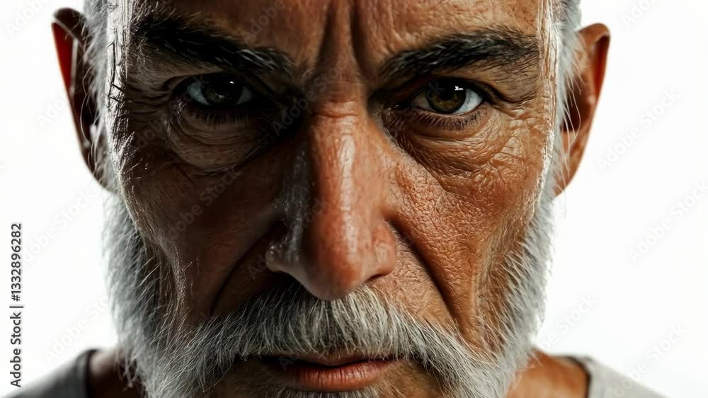 Elderly man with striking features and expression Elderly man with striking features and expression
