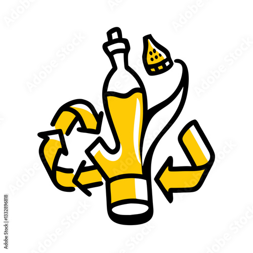 Recycling and reusing bottles, promoting sustainability and eco-friendly practices