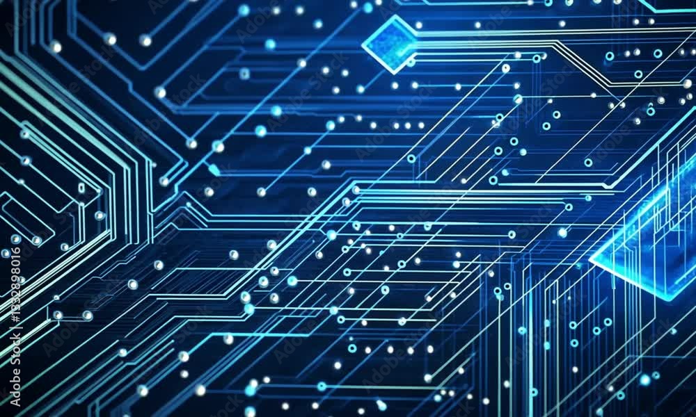 Abstract Digital Circuit Board: Glowing Blue Technology Background Abstract Digital Circuit Board: Glowing Blue Technology Background