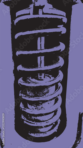  Industrial suspension spring abstract silhouette