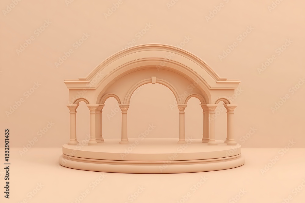 Fototapeta premium Elegant Beige Architectural Display Podium