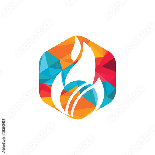 Cricket sports vector logo design. Flaming cricket championship logo concept. photo