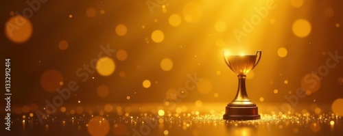 Golden shimmering background, award nomination ceremony, luxury texture, confetti