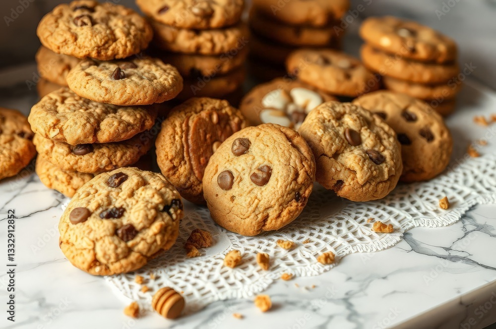 Assorted Cookies on Marble Countertop Assorted Cookies on Marble Countertop