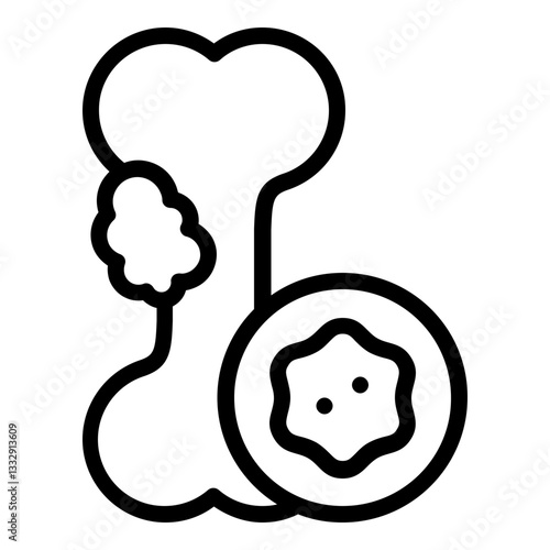 bone cancer icon line
