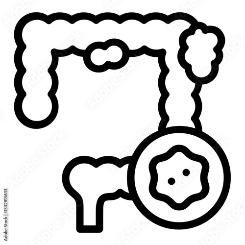 colon cancer icon line