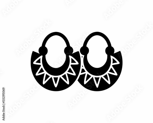 
creative details Hoop Earrings Icon vector illustration 