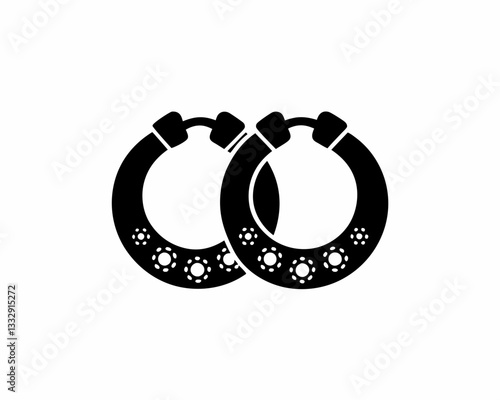 
creative details Hoop Earrings Icon vector illustration 