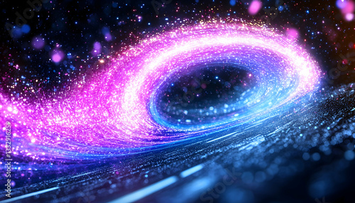 Abstract swirling vortex of light