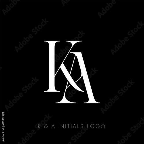 Initial logo K and A. vector logo initial KA. AK initial logo