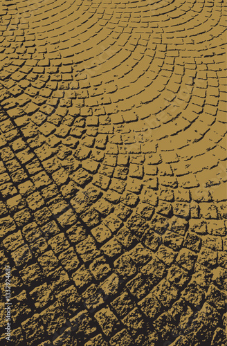 Cobbled street granite sets abstract pattern