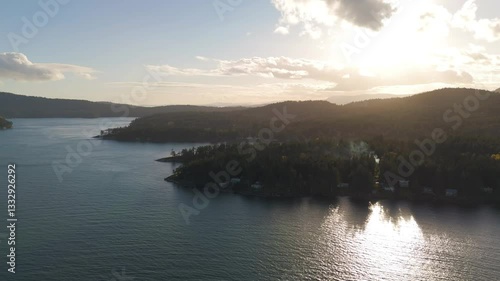 Wallpaper Mural Coastal British Columbia Sunset, Secluded Cabins, and Tranquil Ocean Views in Canada. Torontodigital.ca