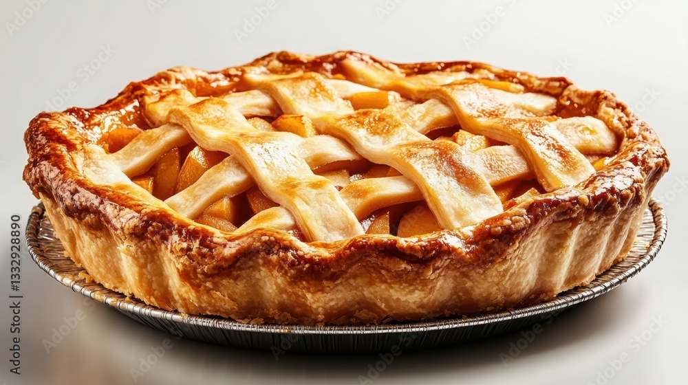 Golden Apple Pie Cooling on a Countertop, Inviting Aromas Filling the Kitchen as It Waits to Be Sliced and Enjoyed by Family Generative AI Golden Apple Pie Cooling on a Countertop, Inviting Aromas Filling the Kitchen as It Waits to Be Sliced and Enjoyed by Family Generative AI