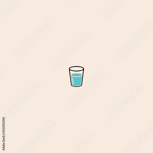 Glass of Water icon flat vector design. 