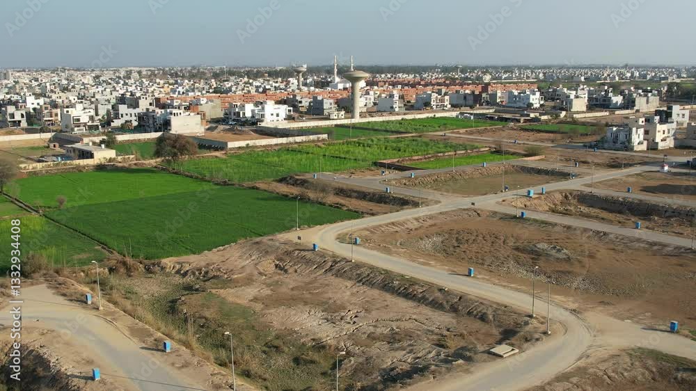 custom made wallpaper toronto digitalBeautiful Aerial view of village near Chakwal Pakistan on February 22, 2025.