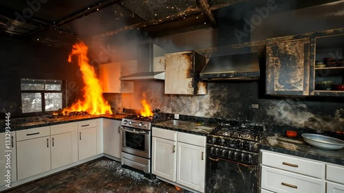 Kitchen fire causes extensive damage in residential home