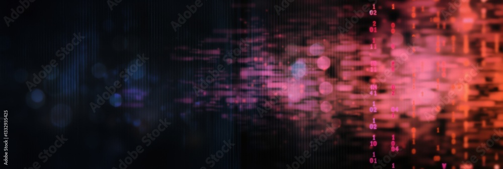 An abstract digital artwork showcasing vibrant colors and a flowing data pattern, representing modern technology, complexity, and the interplay of digital information.