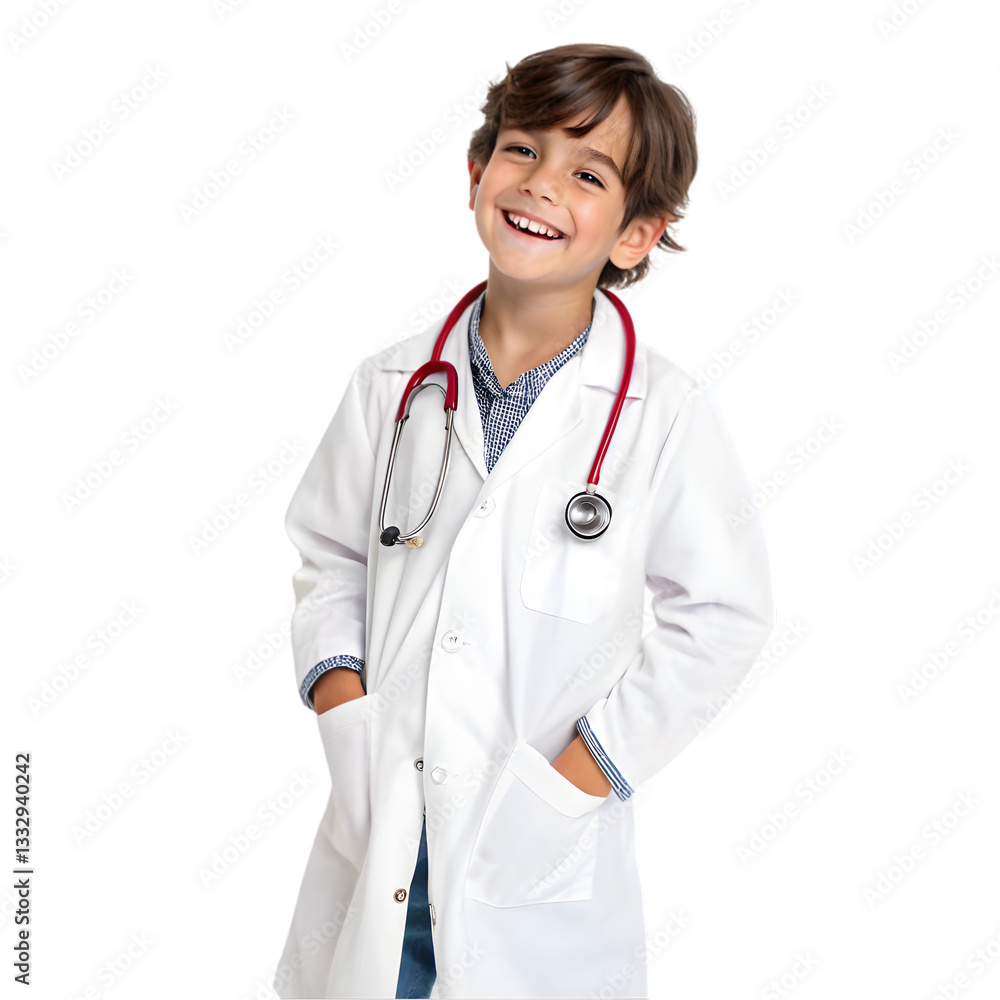 Cute Kid Doctor Costume: Future MD isolated on transparent background Cute Kid Doctor Costume: Future MD isolated on transparent background