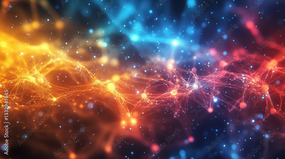 Fototapeta premium Abstract Network: A Symphony of Light and Connection